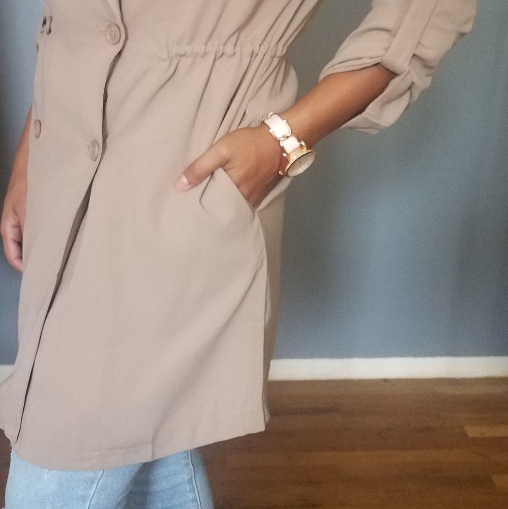 PARDON MY TRENCH JACKET IN TAUPE - Picture 6 of 8